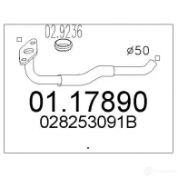 Выхлопная труба глушителя MTS 0117890 Volkswagen Transporter (T4) 4 Автобус 2.0 84 л.с. 1990 – 2003 UTTP EW 8033464008024