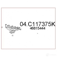 Выхлопная труба глушителя MTS 04c117375k MCO GBW2 Fiat Multipla (186) 1 Минивэн 1.6 16V Bipower (186AMB1A) 103 л.с. 1999 – 2010 8033464066925