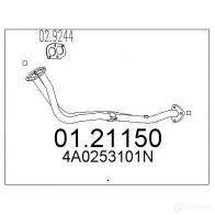 Выхлопная труба глушителя MTS Audi A6 (C4) 1 Седан 2.0 100 л.с. 1994 – 1997 8033464010836 4FI7B9 0 0121150