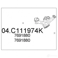 Выхлопная труба глушителя MTS 04c111974k 8033464066789 M57F F94 Fiat Tempra (159) 2 Седан 1.6 i.e. (159.AJ) 90 л.с. 1994 – 1996