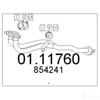 Выхлопная труба глушителя MTS 0111760 8033464002565 Opel Astra (F) 1 Хэтчбек 1.6 Si (F08) 101 л.с. 1992 – 1994 S X41IN