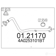 Выхлопная труба глушителя MTS 8033464010850 0121170 FZB5 04 Audi 100 (C4) 4 1990 – 1994