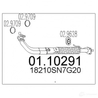 Выхлопная труба глушителя MTS 8033464913151 Honda Accord 5 (CE, CD, CF) 1993 – 1997 0110291 JGX JY