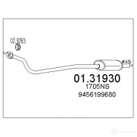Передний глушитель MTS Citroen Jumpy 1 (BS, BZ) Фургон 1.9 D 70 69 л.с. 1998 – 2006 0131930 8033464012816 XV HU97O
