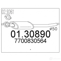 Передний глушитель MTS 0130890 ZE CD8 8033464012632 Renault Laguna 1 (B56, K56) 1994 – 2001