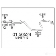 Резонатор MTS 8033464452827 FK2 ILP 0150524 Mitsubishi Space Wagon 3 (N3, N4) Минивэн 2.0 TD (N38W) 82 л.с. 1992 – 1998