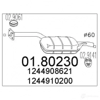 Резонатор MTS 0180230 81BJ C 8033464040628 Mercedes E-Class (S124) 1 Универсал 3.0 E 300 T Turbo D 4 matic (1293) 147 л.с. 1993 – 1996