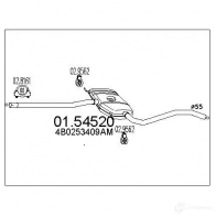 Резонатор MTS 8033464020989 Audi A6 (C5) 2 Универсал 1.8 T 150 л.с. 1997 – 2005 V EO6V 0154520