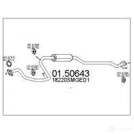 Резонатор MTS Honda Civic 8 (FN, FK) Хэтчбек 1.8 (FN1. FK2) 140 л.с. 2005 – 2024 0150643 B BZZY 8033464897895