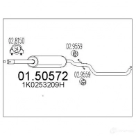 Резонатор MTS Volkswagen Golf 5 (1K1) Хэтчбек 2.0 SDI 75 л.с. 2004 – 2008 8033464456092 0150572 J2MA1 0H