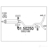 Резонатор MTS 8033464016739 TFSN4 6 0150250 Opel Vectra (C) 3 2002 – 2008