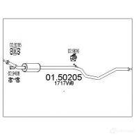 Резонатор MTS WG NC2 0150205 Peugeot 307 1 (3E, PF2) Универсал Break 1.4 16V 88 л.с. 2003 – 2007 8033464309480