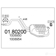 Резонатор MTS Ford Mondeo 1 (FD, GBP) Хэтчбек 2.0 i 16V 4x4 132 л.с. 1994 – 1996 0180200 O3O AX9 8033464040598