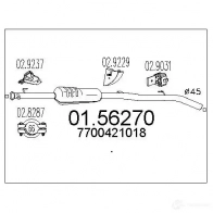 Резонатор MTS 0156270 8033464022716 KA8 2K7 Renault Clio (BB, CB) 2 Хэтчбек 1.4 16V (B/CB0P) 98 л.с. 2000 – 2025