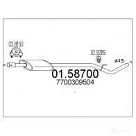 Резонатор MTS Renault Kangoo (FC) 1 Фургон 1.9 dCi (FC0V) 84 л.с. 2003 – 2024 9RJ 5K 8033464025120 0158700