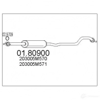 Резонатор MTS 8033464041298 0180900 Nissan Almera (N16) 2 Хэтчбек 2.2 dCi 112 л.с. 2003 – 2006 LPZ ED