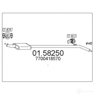 Резонатор MTS 0158250 Renault Clio (BB, CB) 2 Хэтчбек 1.4 (B/CB0C) 75 л.с. 1998 – 2005 WUXWS N 8033464024673