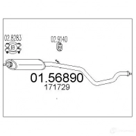 Резонатор MTS Peugeot 306 1 (7A, 7C, N3, N5) Хэтчбек 1.9 DT 90 л.с. 1993 – 2001 HHF MI7Q 0156890 8033464023331