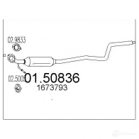 Резонатор MTS 0150836 8033464972219 R EE3DA Ford Fiesta 6 (CB1, CCN) Хэтчбек 1.2 5 60 л.с. 2008 – 2025