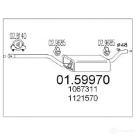 Резонатор MTS 0159970 G43 KL Ford Focus 1 Универсал 1.6 16V Flexifuel 102 л.с. 2002 – 2004 8033464026370