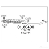 Резонатор MTS 8033464040796 VQB U1S Saab 9-5 (YS3E) 1 Универсал 2.0 t 150 л.с. 1998 – 2009 0180400