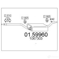 Резонатор MTS 0159960 Ford Focus 1 Хэтчбек P8 6LF7P 8033464026363