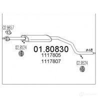 Резонатор MTS Ford Mondeo 3 (GE, B4Y) Седан 1.8 SCi 130 л.с. 2003 – 2007 0180830 VF8 J3P 8033464041229