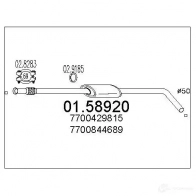 Резонатор MTS QD FCL Renault Megane (BA) 1 Хэтчбек 1.6 i (BA0L) 75 л.с. 1996 – 1999 0158920 8033464025342