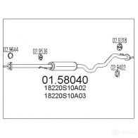 Резонатор MTS B VJGA 0158040 8033464024468 Honda CR-V 1 (RD1, 3) 1995 – 2001