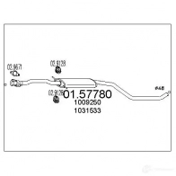 Резонатор MTS XN WQ2E Ford Escort 7 (FA, GAL, ANL) Универсал 1.8 Zetec 16V 105 л.с. 1995 – 1995 0157780 8033464024215