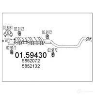 Резонатор MTS 0159430 DTUFGZ Z 8033464025847 Opel Zafira (A) 1 Минивэн 2.0 DTI 16V (F75) 101 л.с. 2000 – 2005