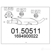 Резонатор MTS Mercedes A-Class (W169) 2 Хэтчбек 2.0 A 160 CDI (1606. 1606) 82 л.с. 2004 – 2012 0150511 CH 8TPM 8033464451981