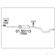 Резонатор MTS U TCUVEW 0150113 Peugeot 306 1 (7A, 7C, N3, N5) Хэтчбек 1.9 D 64 л.с. 1993 – 2001 8033464016517