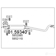 Резонатор MTS 8033464025755 0159340 5 QTY7 Opel Astra (G) 2 Седан 2.0 DTI 16V (F69) 101 л.с. 1999 – 2005