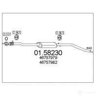 Резонатор MTS Fiat Punto (188) 2 1999 – 2010 KJK68 K0 0158230 8033464024659