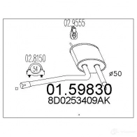 Резонатор MTS 8033464026240 0159830 Audi A4 (B5) 1 Седан 1.9 Tdi 116 л.с. 2000 – 2000 UOC 58Q