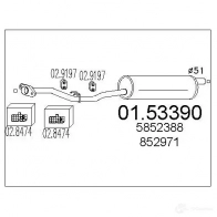 Резонатор MTS Opel Frontera (A) 1 1991 – 1998 8033464019853 6CI W4T 0153390