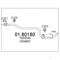 Резонатор MTS Ford Fiesta 4 (DX, JA, JB) Хэтчбек 1.8 D 60 л.с. 1995 – 2000 0180180 DZ YKTB 8033464040574