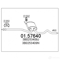 Резонатор MTS UVLLTF 3 0157640 Volkswagen Passat (B5) 3 Универсал 1.8 Syncro/4motion 125 л.с. 1997 – 2000 8033464024079