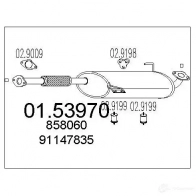 Резонатор MTS 0153970 40SP J Opel Frontera (A) 1 1991 – 1998 8033464020439