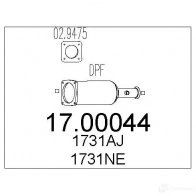 Сажевый фильтр MTS Citroen C5 2 (RE, PF3) Универсал 2.0 HDi (RERHRH) 136 л.с. 2004 – 2025 X 1TYE 1700044 8033464453367