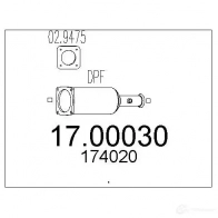 Сажевый фильтр MTS 62MR3 D 1702685 1700030 8033464434939