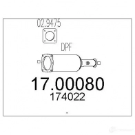 Сажевый фильтр MTS 1702718 0X6L L3 1700080 8033464509385