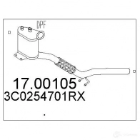 Сажевый фильтр MTS 1700105 8033464505288 9W1XJ E Volkswagen Passat (B6) 4 Седан 2.0 TDI 170 л.с. 2005 – 2010