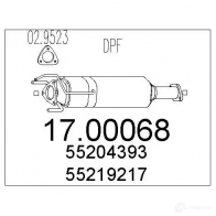 Сажевый фильтр MTS O6RY D 1700068 8033464469610 Fiat Sedici (FY) 1 Кроссовер 1.9 D Multijet 4x4 120 л.с. 2006 – 2011