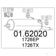 Задний глушитель MTS 0162020 8033464031169 Citroen Xsara Picasso 1 (N68) 1999 – 2012 KCI 6H8F