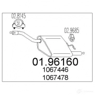 Задний глушитель MTS 0196160 8033464044985 IEH SC Ford Focus 1 Хэтчбек 1.6 16V Flexifuel 102 л.с. 2002 – 2004