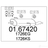 Задний глушитель MTS 9O XSL 8033464036362 Peugeot 206 1 (2AC) Хэтчбек 1.6 HDi 110 109 л.с. 2004 – 2025 0167420