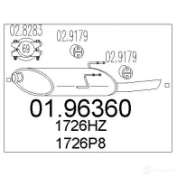 Задний глушитель MTS 0196360 Peugeot 406 1 (8B) Седан QSR2T G 8033464045173