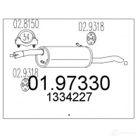 Задний глушитель MTS 8033464046057 Ford Fusion 1 (CBK, JU) Хэтчбек 1.6 TDCi 90 л.с. 2004 – 2012 UH51 6VH 0197330